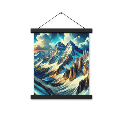 Majestätische Alpen in zufällig ausgewähltem Kunststil - Premium Poster mit Aufhängung berge xxx yyy zzz 27.9 x 35.6 cm