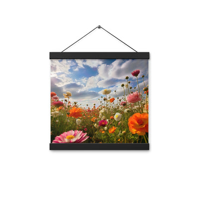 Blumenfeld und Sonnenschein - Premium Poster mit Aufhängung camping xxx 30.5 x 30.5 cm