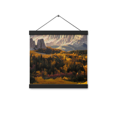 Dolomiten Berge - Malerei - Premium Poster mit Aufhängung berge xxx 30.5 x 30.5 cm