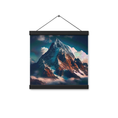 Berge und Nebel - Premium Poster mit Aufhängung berge xxx Black 30.5 x 30.5 cm