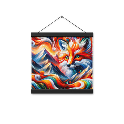 Abstrakte Kunst der Alpen voller lebendiger Farben und dynamischer Bewegung. Es dominiert ein farbiger Fuchs - Enhanced Matte Paper camping xxx yyy zzz 30.5 x 30.5 cm