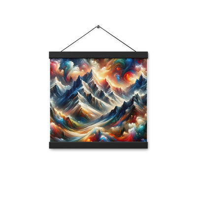 Expressionistische Alpen, Berge: Gemälde mit Farbexplosion - Premium Poster mit Aufhängung berge xxx yyy zzz 30.5 x 30.5 cm