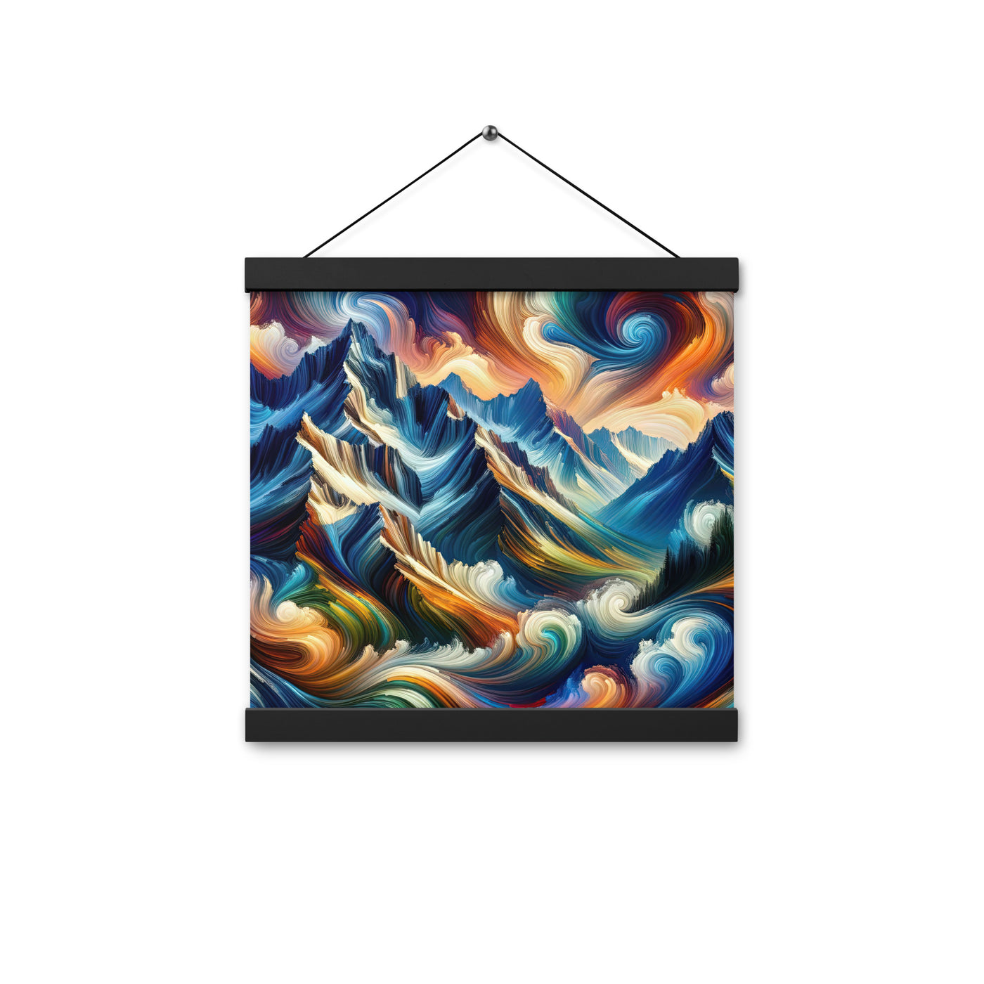 Abstrakte Kunst der Alpen mit lebendigen Farben und wirbelnden Mustern, majestätischen Gipfel und Täler - Enhanced Matte Paper Poster berge xxx yyy zzz 30.5 x 30.5 cm
