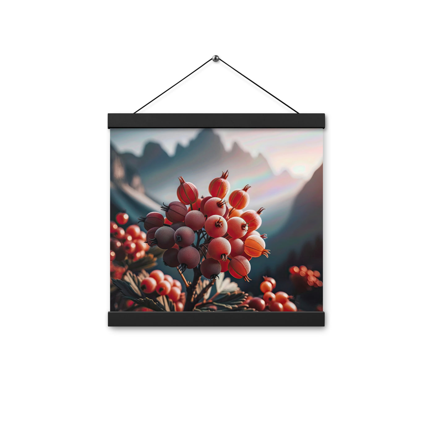 Foto einer Gruppe von Alpenbeeren mit kräftigen Farben und detaillierten Texturen - Premium Poster mit Aufhängung berge xxx yyy zzz 30.5 x 30.5 cm
