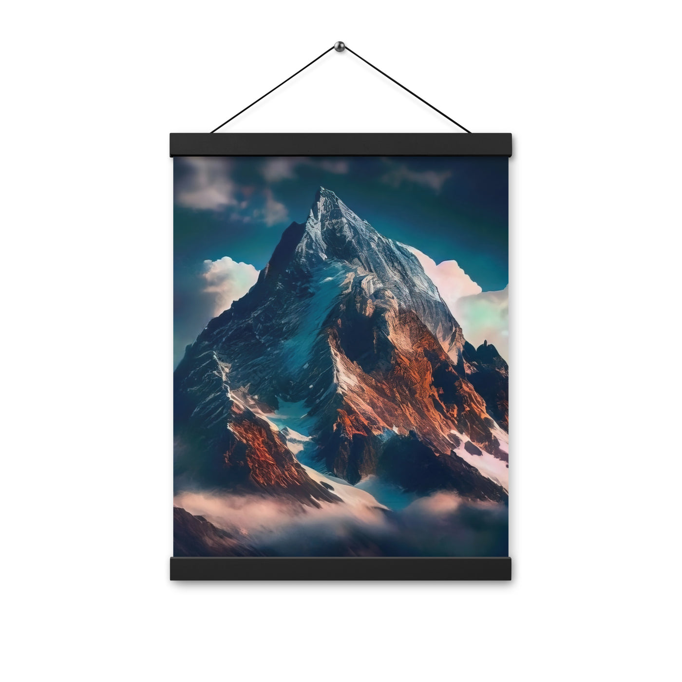 Berge und Nebel - Premium Poster mit Aufhängung berge xxx Black 30.5 x 40.6 cm