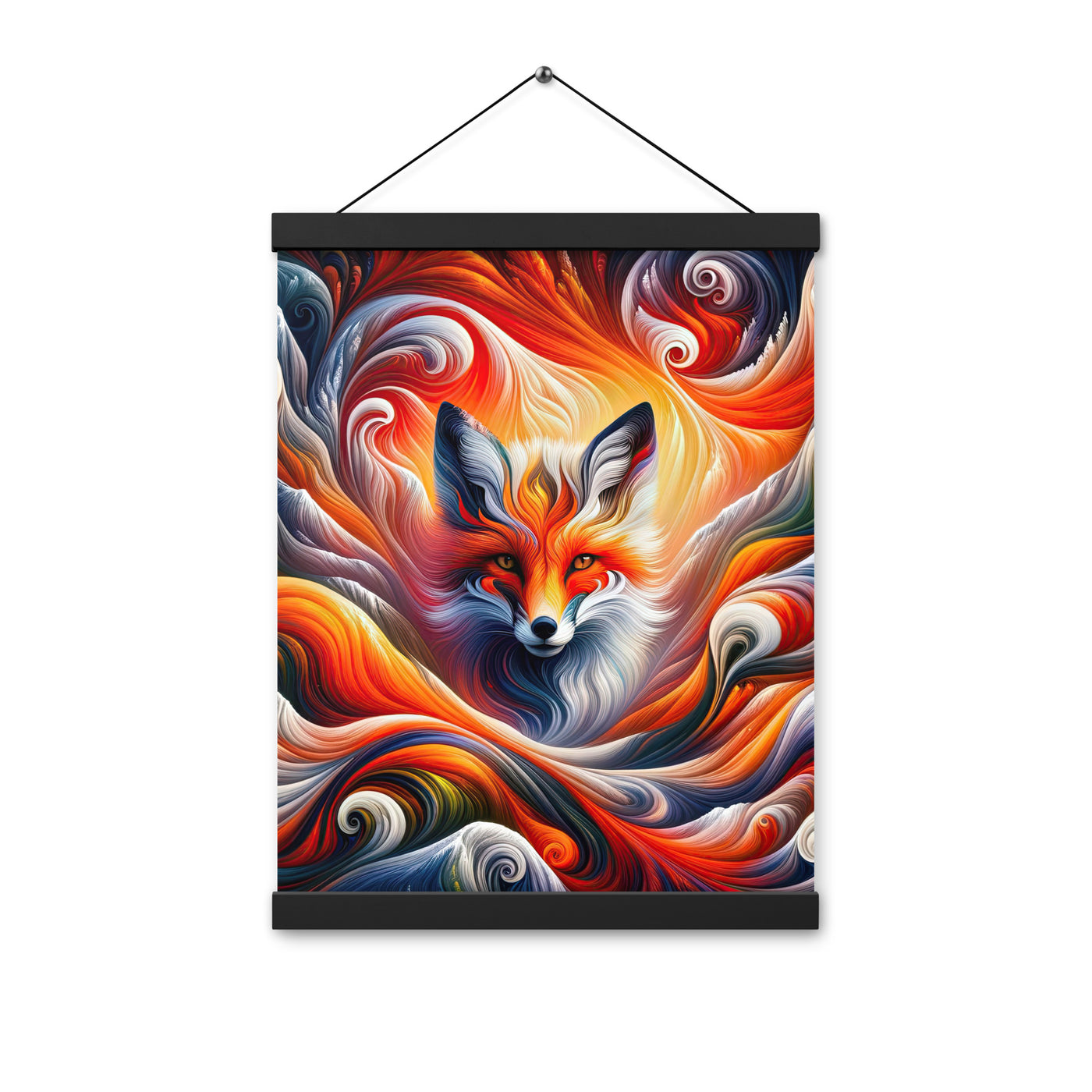Abstraktes Kunstwerk, das den Geist der Alpen verkörpert. Leuchtender Fuchs in den Farben Orange, Rot, Weiß - Enhanced Matte Paper camping xxx yyy zzz 30.5 x 40.6 cm