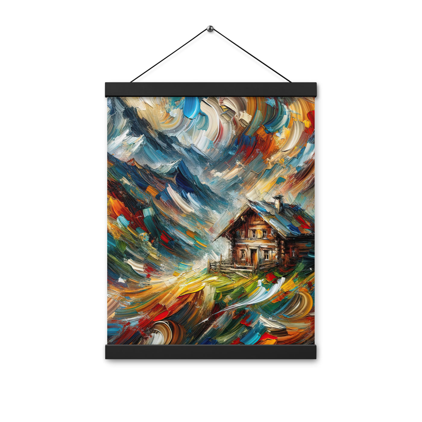 Expressionistisches Farbchaos der Alpen und Schönheit der Berge - Abstrakt - Premium Poster mit Aufhängung berge xxx yyy zzz 30.5 x 40.6 cm