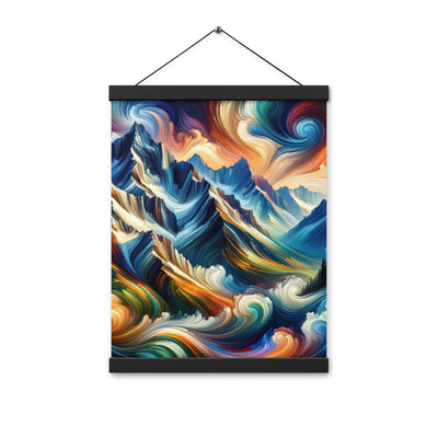 Abstrakte Kunst der Alpen mit lebendigen Farben und wirbelnden Mustern, majestätischen Gipfel und Täler - Enhanced Matte Paper Poster berge xxx yyy zzz 30.5 x 40.6 cm