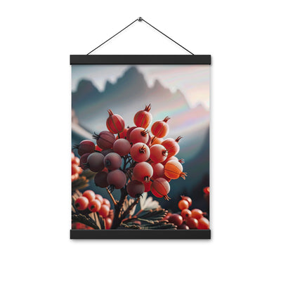 Foto einer Gruppe von Alpenbeeren mit kräftigen Farben und detaillierten Texturen - Premium Poster mit Aufhängung berge xxx yyy zzz 30.5 x 40.6 cm