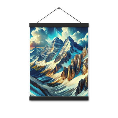 Majestätische Alpen in zufällig ausgewähltem Kunststil - Premium Poster mit Aufhängung berge xxx yyy zzz 30.5 x 40.6 cm