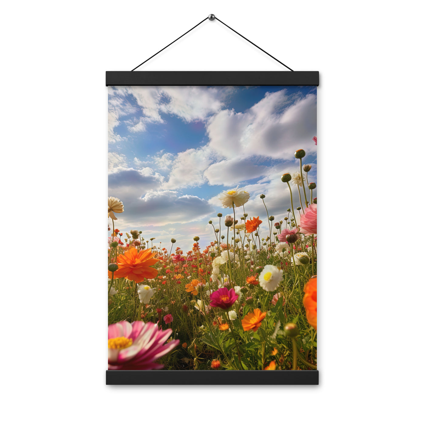 Blumenfeld und Sonnenschein - Premium Poster mit Aufhängung camping xxx 30.5 x 45.7 cm