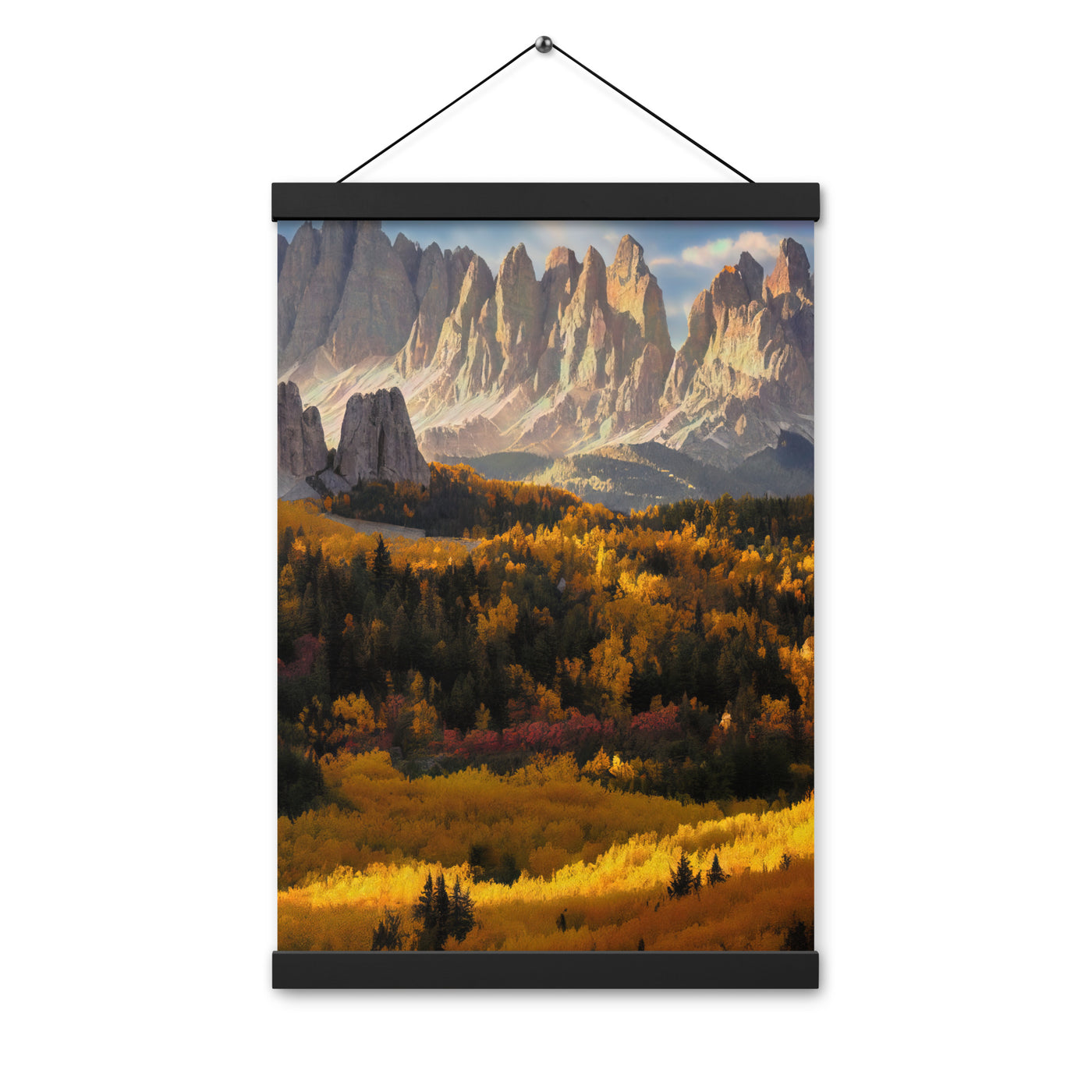 Dolomiten Berge - Malerei - Premium Poster mit Aufhängung berge xxx 30.5 x 45.7 cm