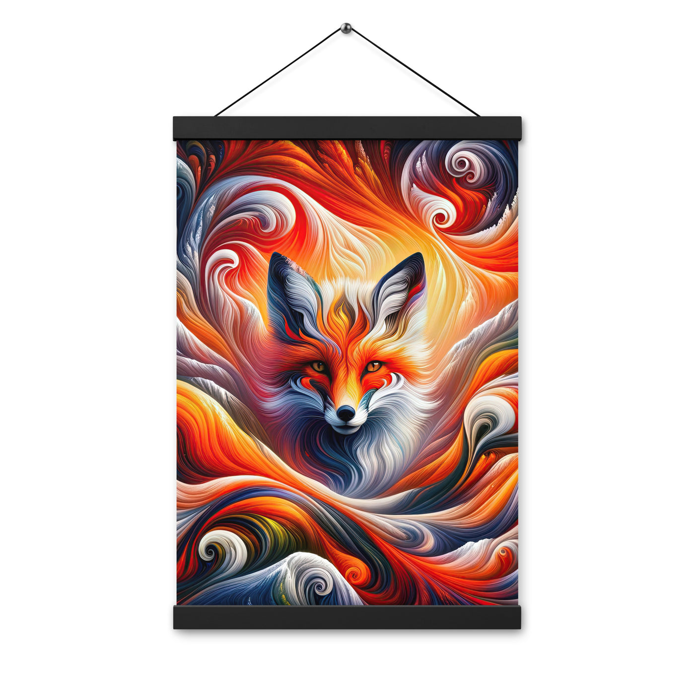 Abstraktes Kunstwerk, das den Geist der Alpen verkörpert. Leuchtender Fuchs in den Farben Orange, Rot, Weiß - Enhanced Matte Paper camping xxx yyy zzz 30.5 x 45.7 cm