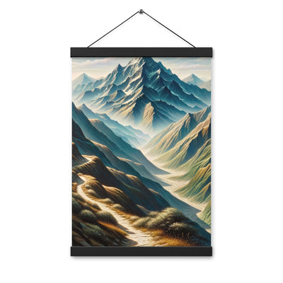 Berglandschaft: Acrylgemälde mit hervorgehobenem Pfad - Premium Poster mit Aufhängung berge xxx yyy zzz 30.5 x 45.7 cm