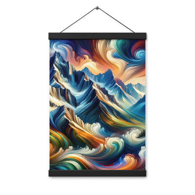 Abstrakte Kunst der Alpen mit lebendigen Farben und wirbelnden Mustern, majestätischen Gipfel und Täler - Enhanced Matte Paper Poster berge xxx yyy zzz 30.5 x 45.7 cm