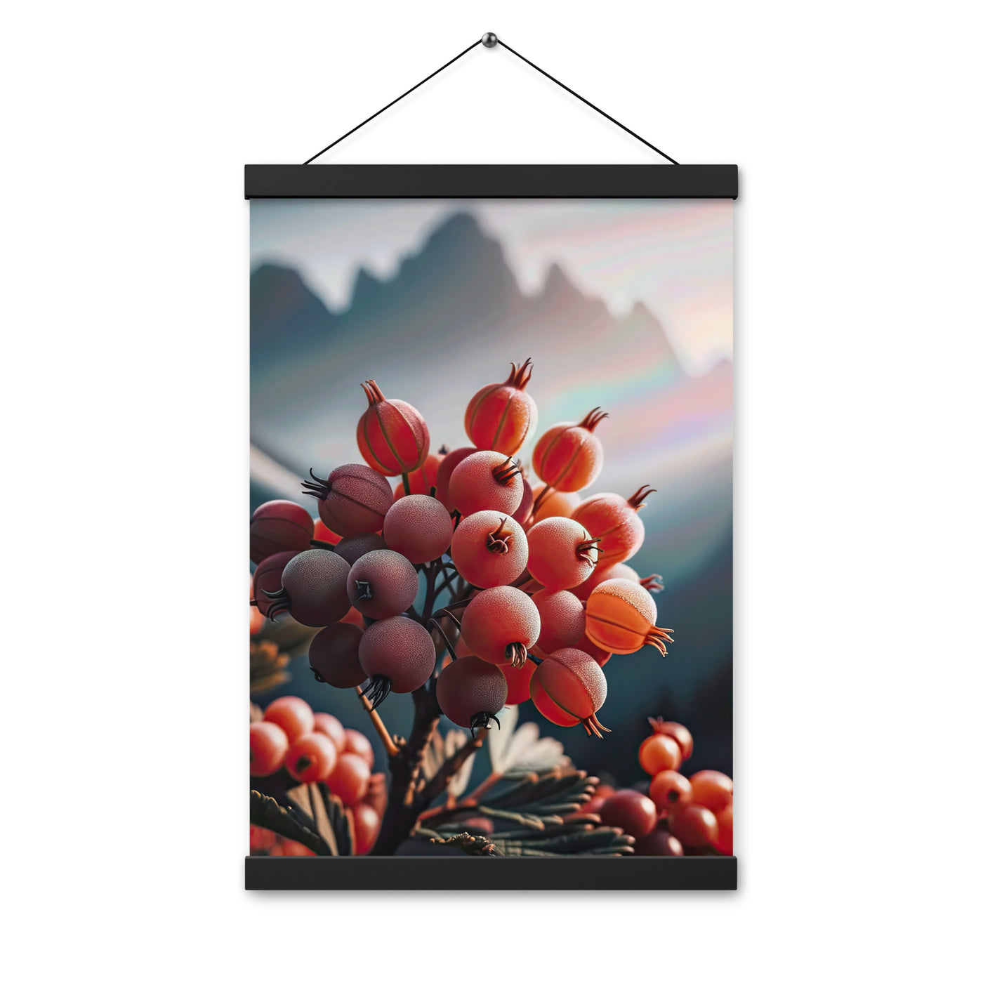 Foto einer Gruppe von Alpenbeeren mit kräftigen Farben und detaillierten Texturen - Premium Poster mit Aufhängung berge xxx yyy zzz 30.5 x 45.7 cm