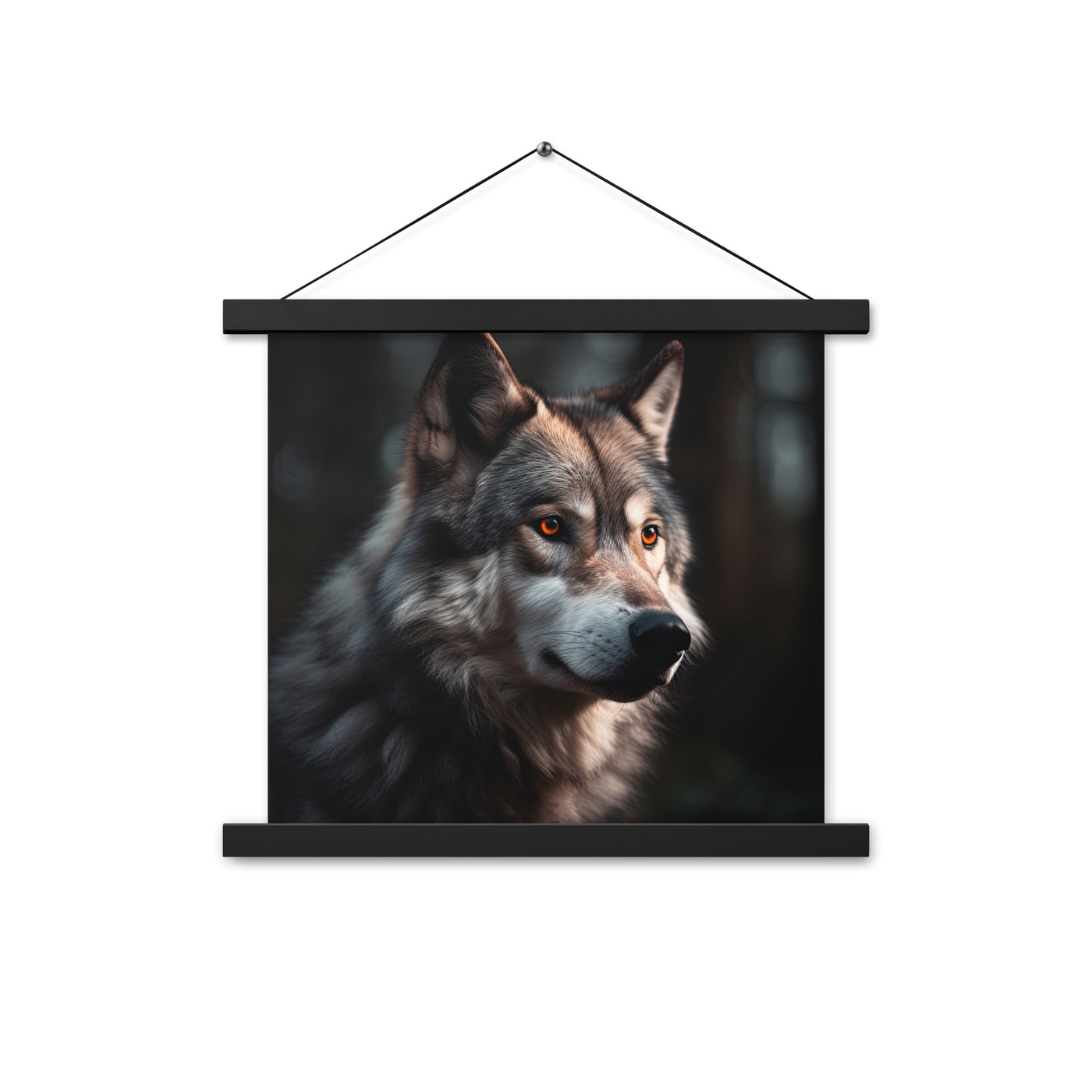 Wolf Porträt - Fotorealistische Malerei - Premium Poster mit Aufhängung camping xxx 35.6 x 35.6 cm