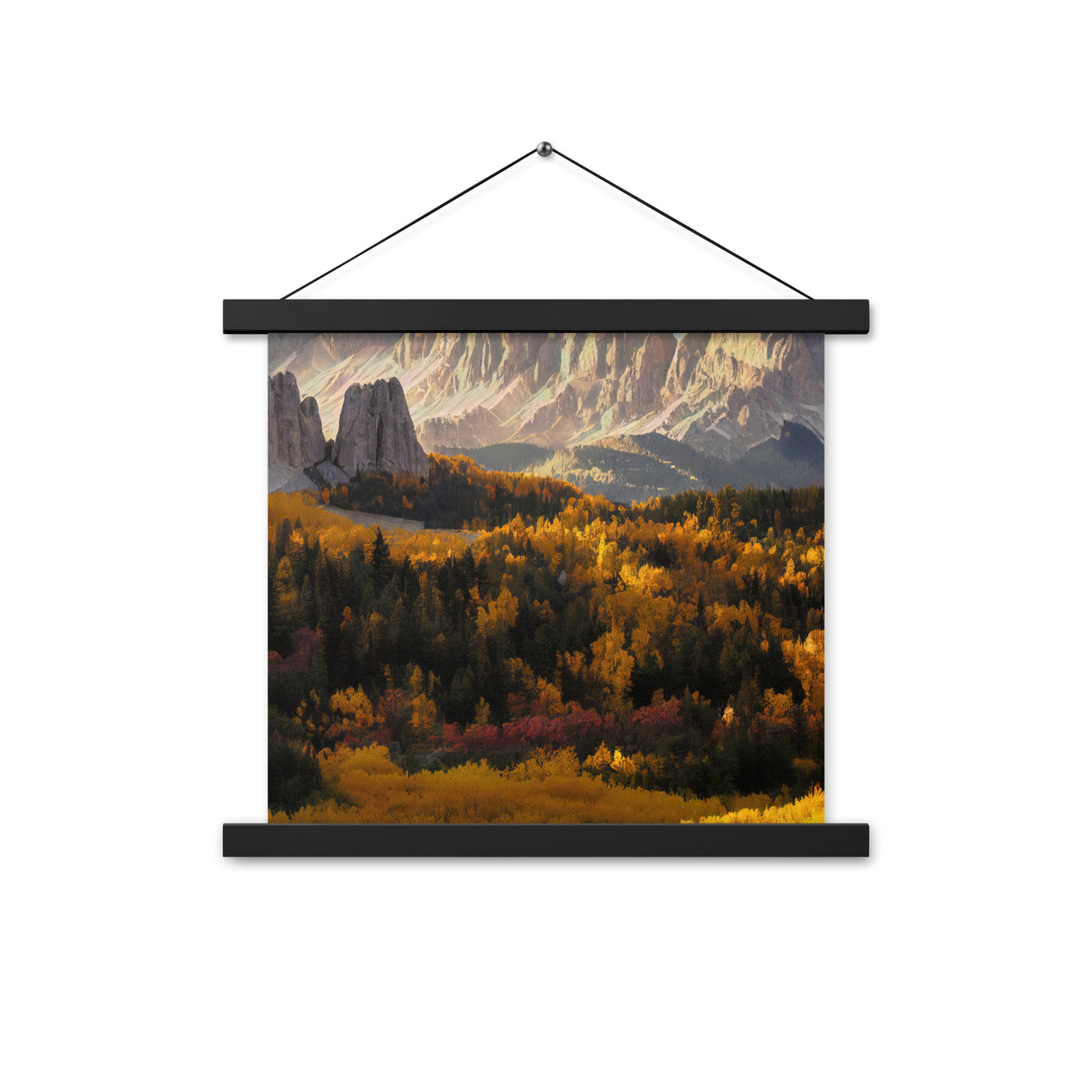 Dolomiten Berge - Malerei - Premium Poster mit Aufhängung berge xxx 35.6 x 35.6 cm