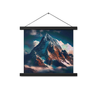 Berge und Nebel - Premium Poster mit Aufhängung berge xxx Black 35.6 x 35.6 cm