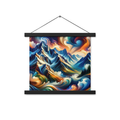 Abstrakte Kunst der Alpen mit lebendigen Farben und wirbelnden Mustern, majestätischen Gipfel und Täler - Enhanced Matte Paper Poster berge xxx yyy zzz 35.6 x 35.6 cm