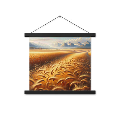 Ölgemälde eines bayerischen Weizenfeldes, endlose goldene Halme (TR) - Premium Poster mit Aufhängung xxx yyy zzz 35.6 x 35.6 cm