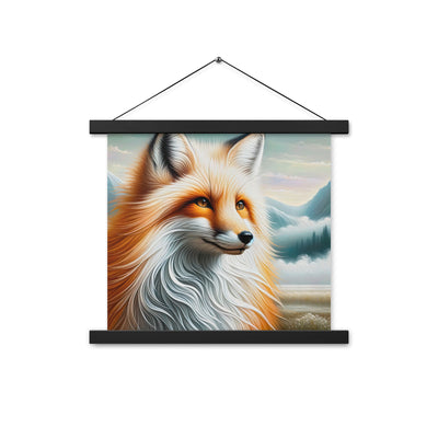 Ölgemälde eines anmutigen, intelligent blickenden Fuchses in Orange-Weiß - Premium Poster mit Aufhängung camping xxx yyy zzz 35.6 x 35.6 cm