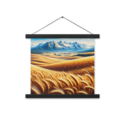 Ölgemälde eines weiten bayerischen Weizenfeldes, golden im Wind (TR) - Premium Poster mit Aufhängung xxx yyy zzz 35.6 x 35.6 cm