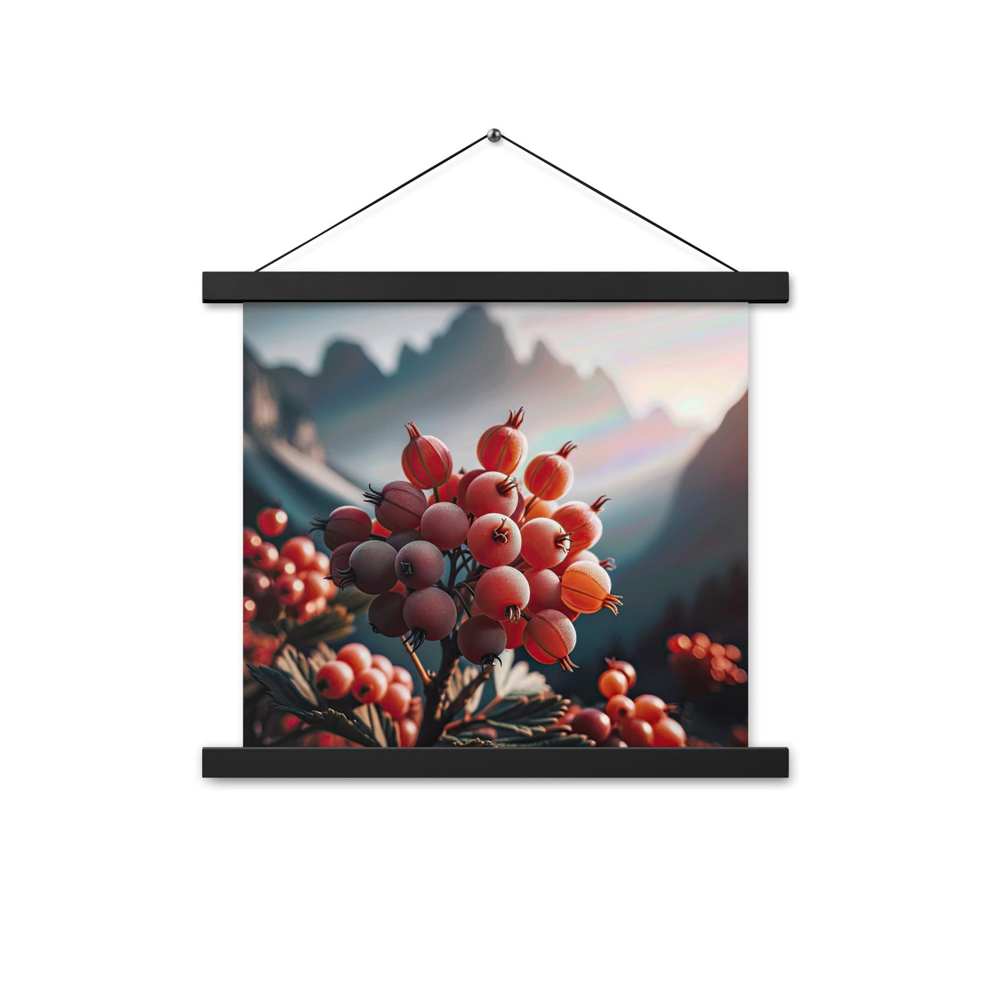 Foto einer Gruppe von Alpenbeeren mit kräftigen Farben und detaillierten Texturen - Premium Poster mit Aufhängung berge xxx yyy zzz 35.6 x 35.6 cm