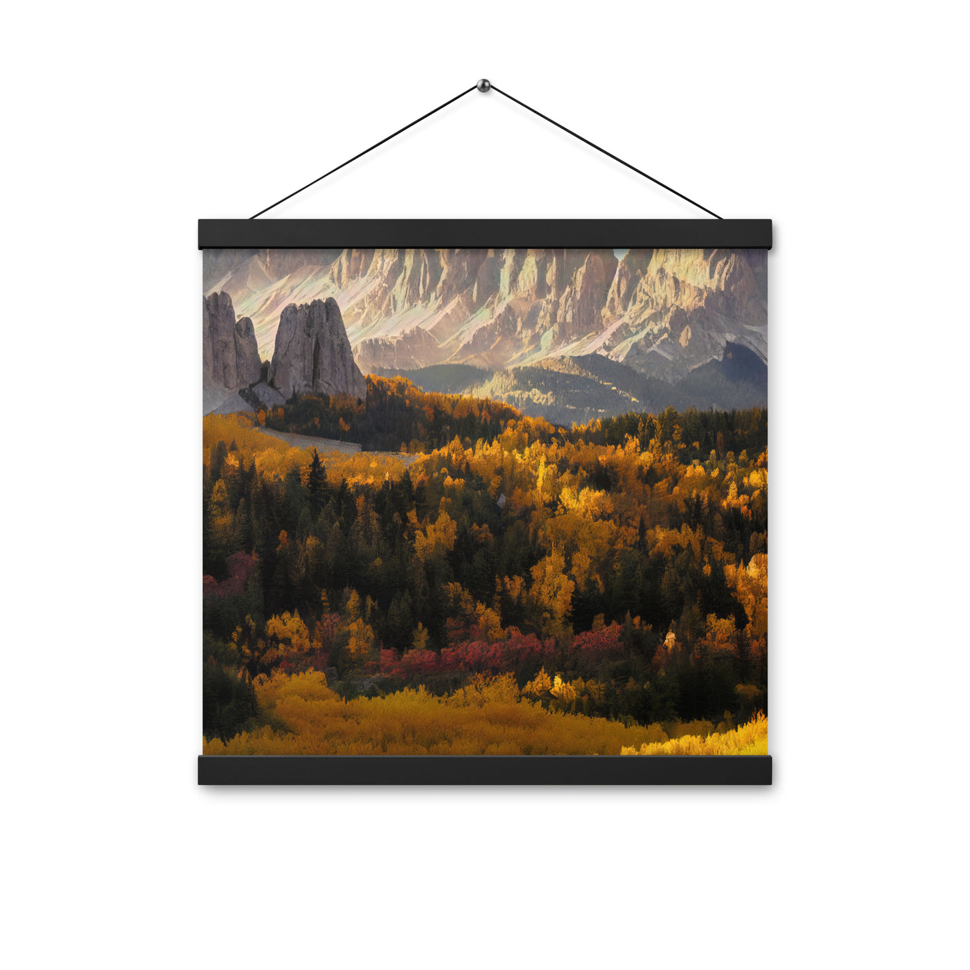 Dolomiten Berge - Malerei - Premium Poster mit Aufhängung berge xxx 40.6 x 40.6 cm