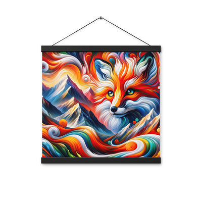 Abstrakte Kunst der Alpen voller lebendiger Farben und dynamischer Bewegung. Es dominiert ein farbiger Fuchs - Enhanced Matte Paper camping xxx yyy zzz 40.6 x 40.6 cm
