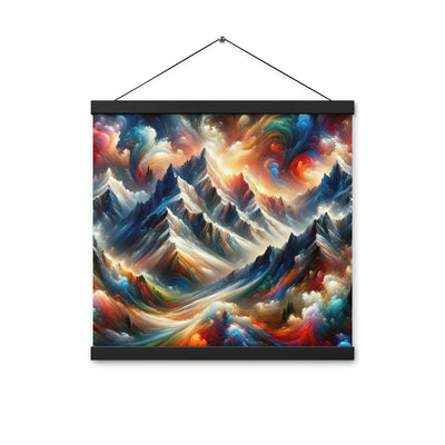 Expressionistische Alpen, Berge: Gemälde mit Farbexplosion - Premium Poster mit Aufhängung berge xxx yyy zzz 40.6 x 40.6 cm