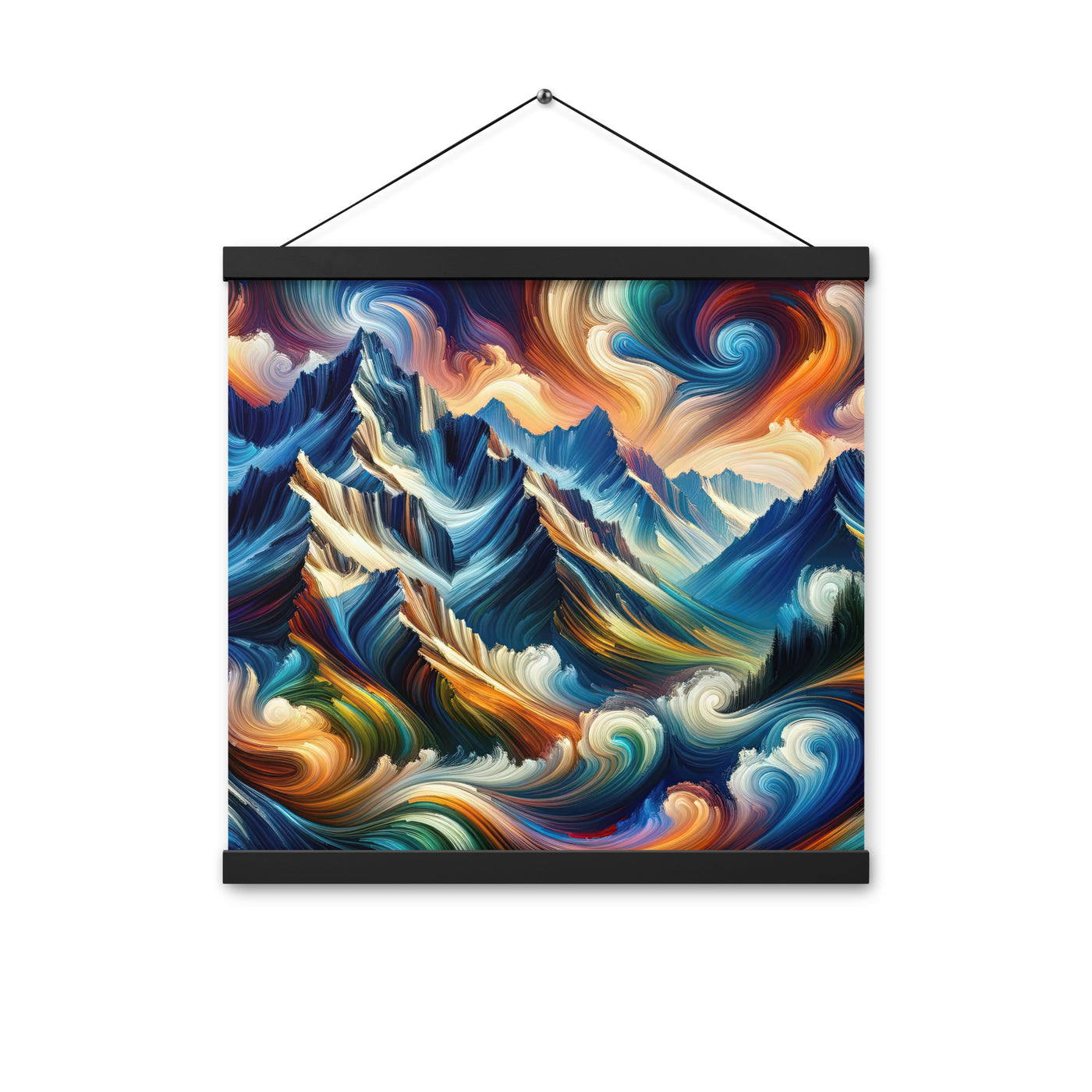 Abstrakte Kunst der Alpen mit lebendigen Farben und wirbelnden Mustern, majestätischen Gipfel und Täler - Enhanced Matte Paper Poster berge xxx yyy zzz 40.6 x 40.6 cm