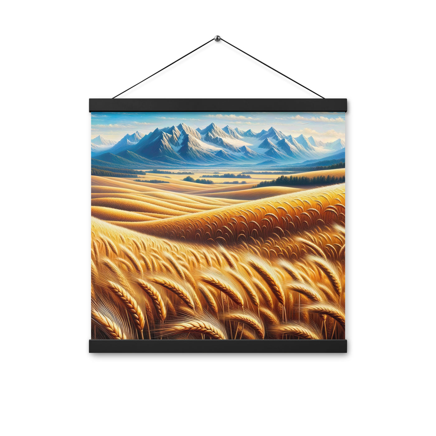 Ölgemälde eines weiten bayerischen Weizenfeldes, golden im Wind (TR) - Premium Poster mit Aufhängung xxx yyy zzz 40.6 x 40.6 cm
