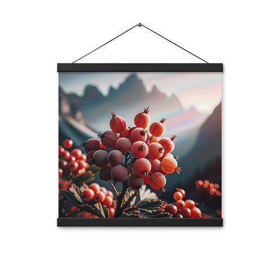 Foto einer Gruppe von Alpenbeeren mit kräftigen Farben und detaillierten Texturen - Premium Poster mit Aufhängung berge xxx yyy zzz 40.6 x 40.6 cm