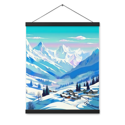 Berge und Schnee - Landschaft - Premium Poster mit Aufhängung ski xxx 40.6 x 50.8 cm