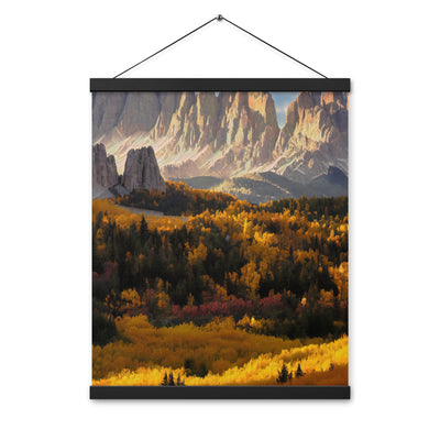 Dolomiten Berge - Malerei - Premium Poster mit Aufhängung berge xxx 40.6 x 50.8 cm