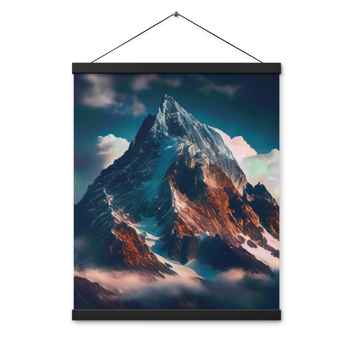 Berge und Nebel - Premium Poster mit Aufhängung berge xxx Black 40.6 x 50.8 cm