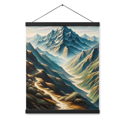 Berglandschaft: Acrylgemälde mit hervorgehobenem Pfad - Premium Poster mit Aufhängung berge xxx yyy zzz 40.6 x 50.8 cm