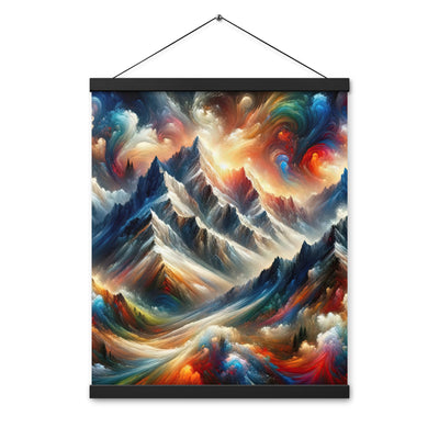 Expressionistische Alpen, Berge: Gemälde mit Farbexplosion - Premium Poster mit Aufhängung berge xxx yyy zzz 40.6 x 50.8 cm