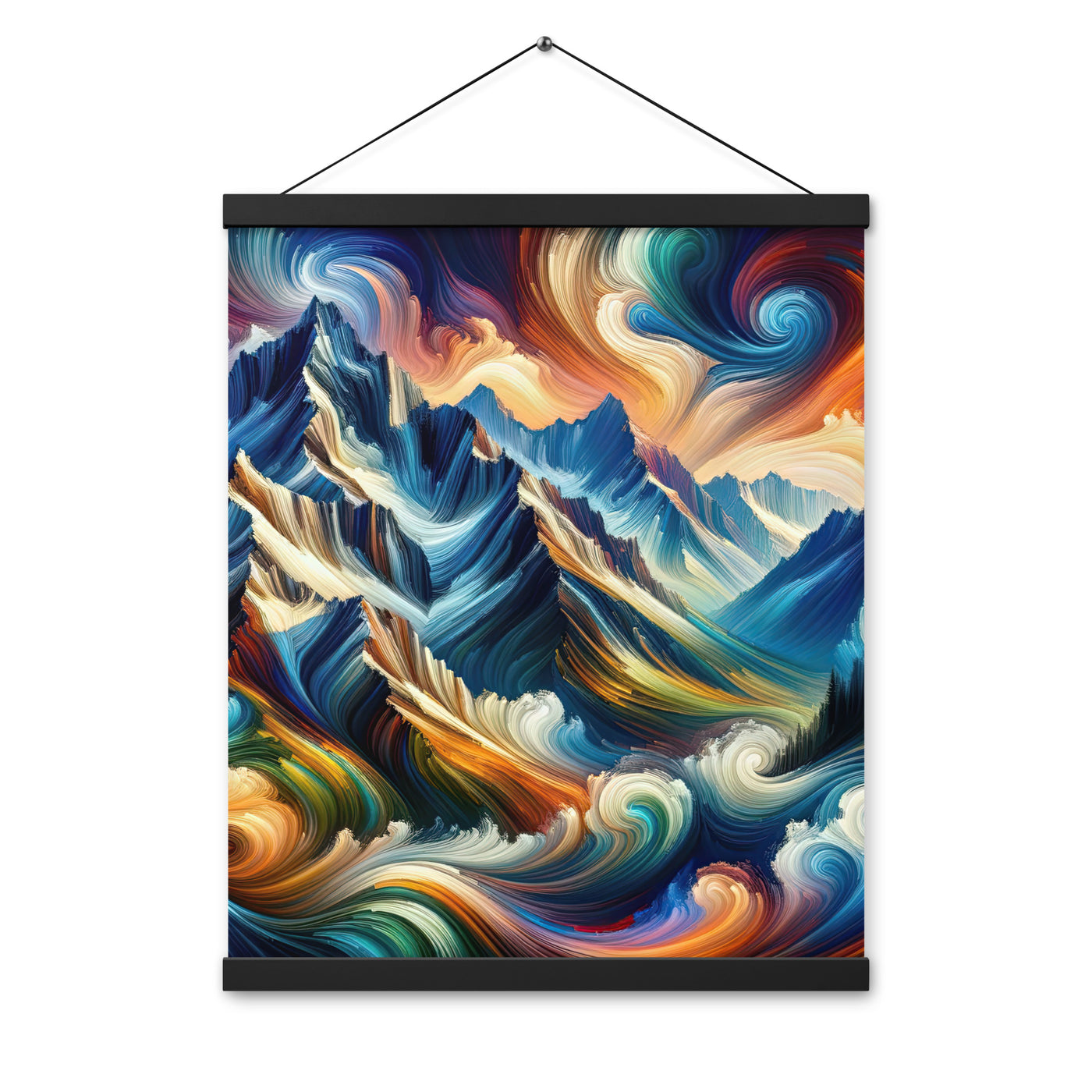 Abstrakte Kunst der Alpen mit lebendigen Farben und wirbelnden Mustern, majestätischen Gipfel und Täler - Enhanced Matte Paper Poster berge xxx yyy zzz 40.6 x 50.8 cm