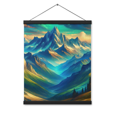Atemberaubende alpine Komposition mit majestätischen Gipfeln und Tälern - Premium Poster mit Aufhängung berge xxx yyy zzz 40.6 x 50.8 cm