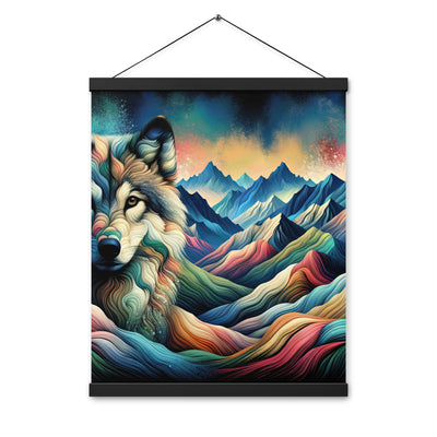 Traumhaftes Alpenpanorama mit Wolf in wechselnden Farben und Mustern (AN) - Premium Poster mit Aufhängung xxx yyy zzz 40.6 x 50.8 cm