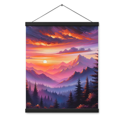 Ölgemälde der Alpenlandschaft im ätherischen Sonnenuntergang, himmlische Farbtöne - Premium Poster mit Aufhängung berge xxx yyy zzz 40.6 x 50.8 cm