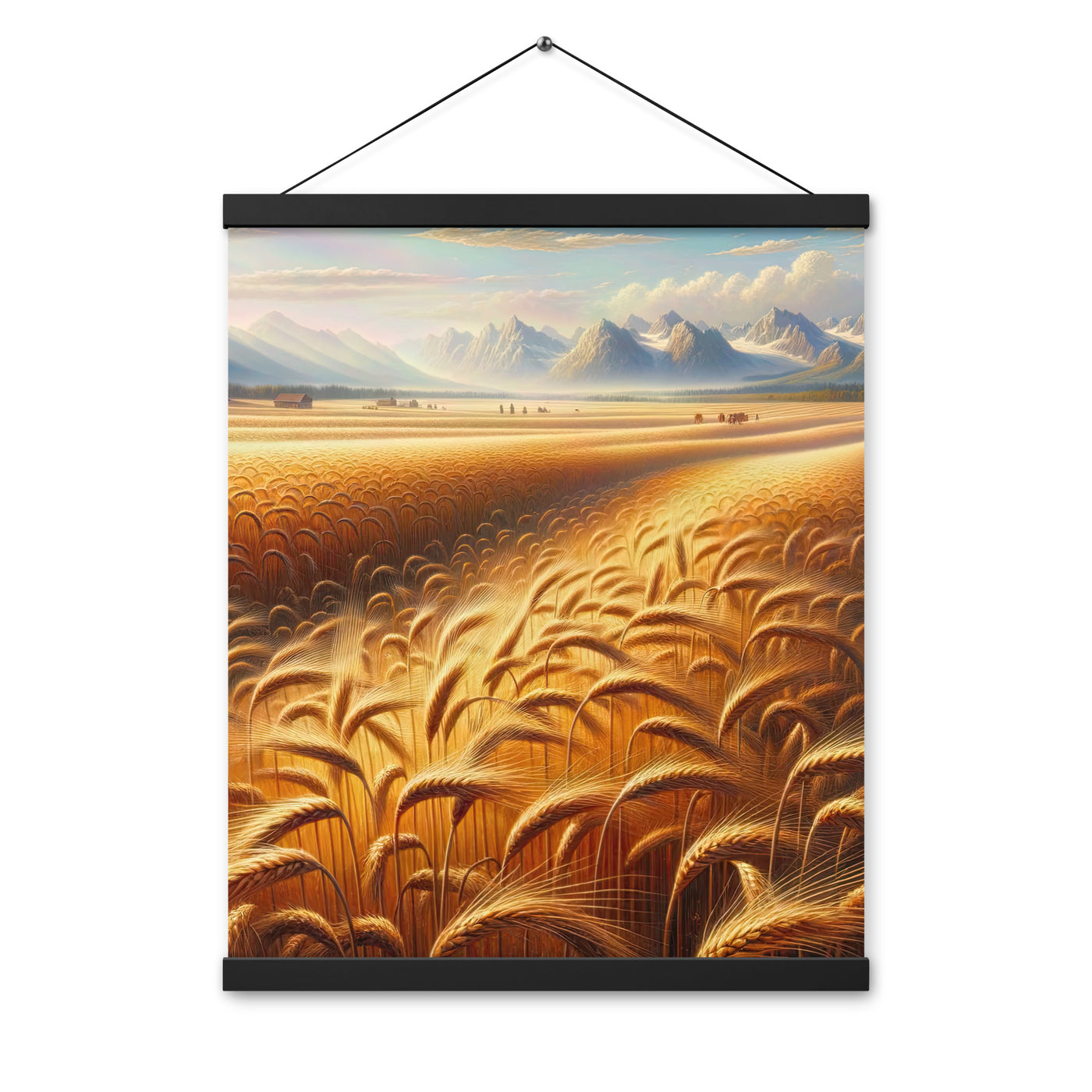 Ölgemälde eines bayerischen Weizenfeldes, endlose goldene Halme (TR) - Premium Poster mit Aufhängung xxx yyy zzz 40.6 x 50.8 cm