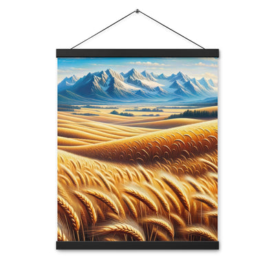Ölgemälde eines weiten bayerischen Weizenfeldes, golden im Wind (TR) - Premium Poster mit Aufhängung xxx yyy zzz 40.6 x 50.8 cm