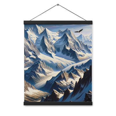 Ölgemälde der Alpen mit hervorgehobenen zerklüfteten Geländen im Licht und Schatten - Premium Poster mit Aufhängung berge xxx yyy zzz 40.6 x 50.8 cm