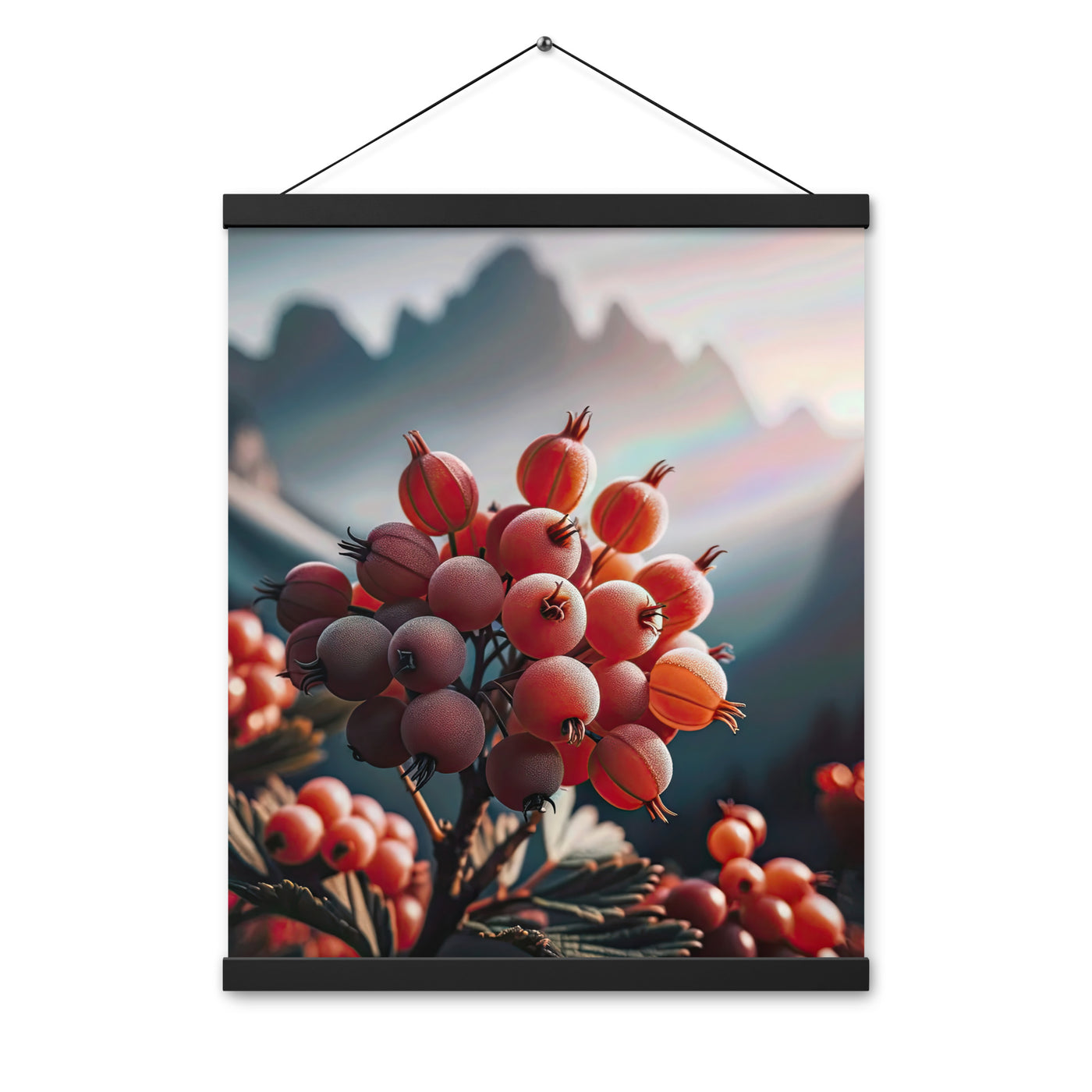 Foto einer Gruppe von Alpenbeeren mit kräftigen Farben und detaillierten Texturen - Premium Poster mit Aufhängung berge xxx yyy zzz 40.6 x 50.8 cm