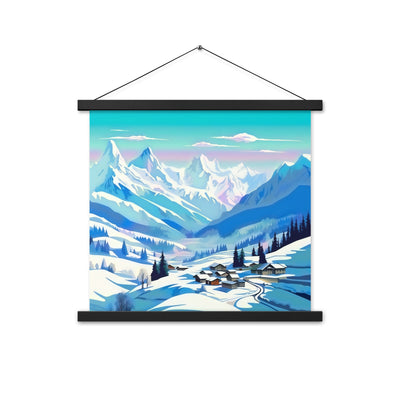Berge und Schnee - Landschaft - Premium Poster mit Aufhängung ski xxx 45.7 x 45.7 cm