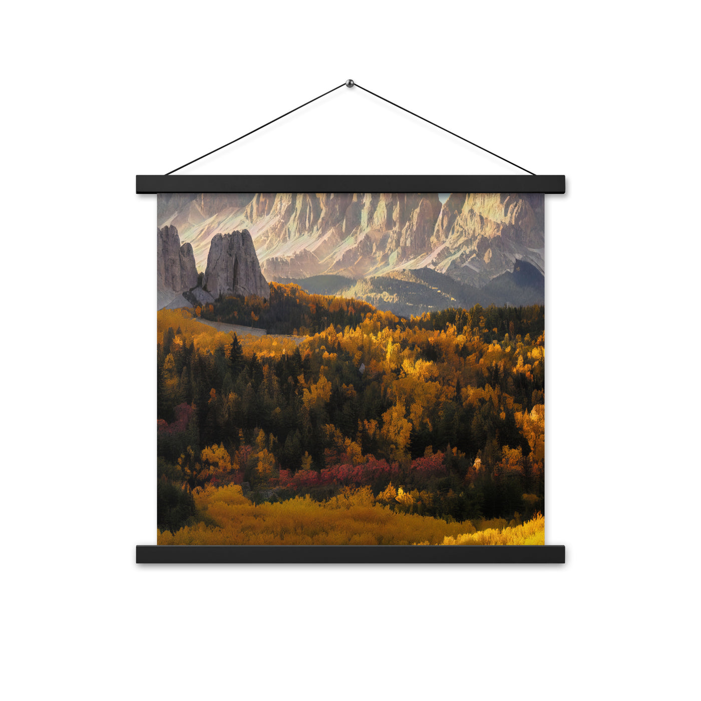 Dolomiten Berge - Malerei - Premium Poster mit Aufhängung berge xxx 45.7 x 45.7 cm