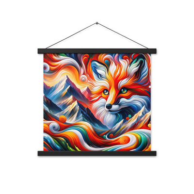 Abstrakte Kunst der Alpen voller lebendiger Farben und dynamischer Bewegung. Es dominiert ein farbiger Fuchs - Enhanced Matte Paper camping xxx yyy zzz 45.7 x 45.7 cm